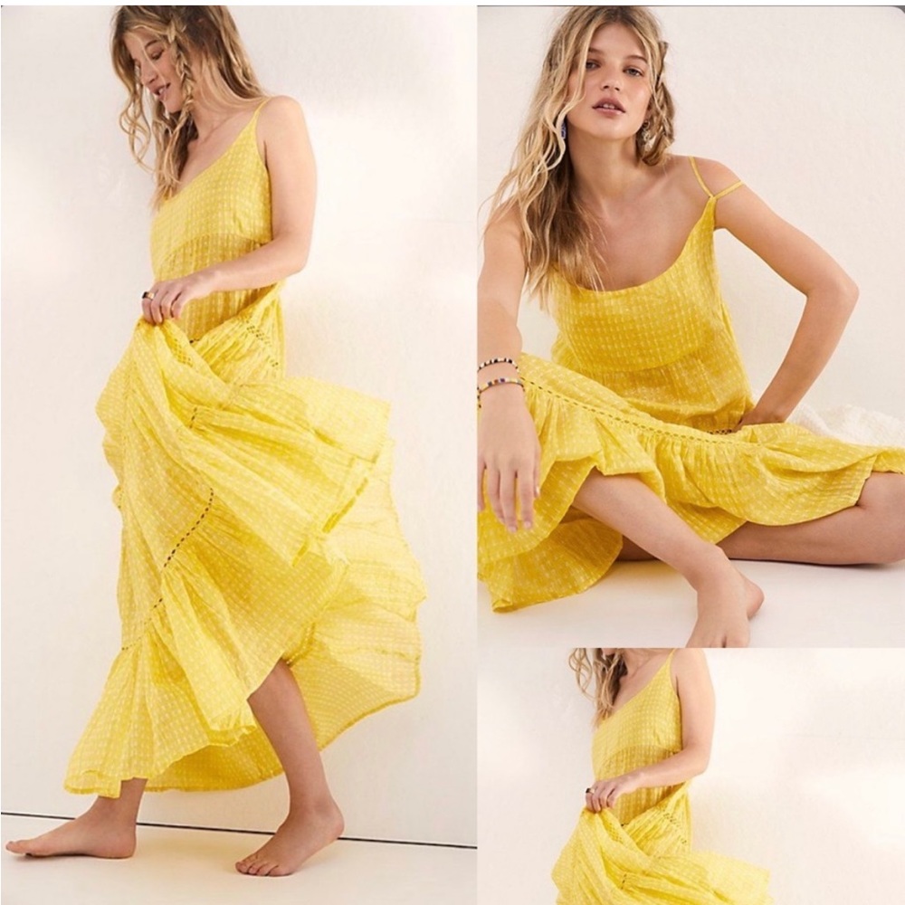 Free People Yellow Dress